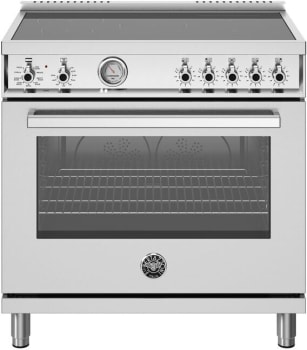 Bertazzoni Professional Series PRO365INMXV - 36 Inch Freestanding Induction Range in Front View