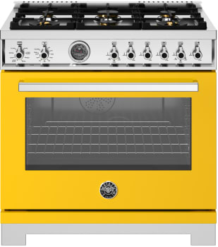 Bertazzoni Professional Series PRO366BCFEPGITLP - 36 Inch Freestanding Dual Fuel Range in Front View