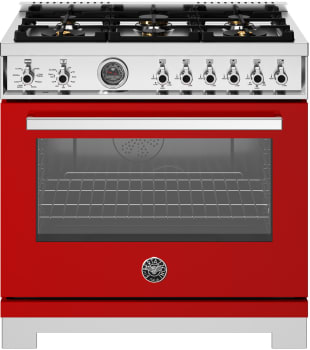 Bertazzoni Professional Series PRO366BCFEPROTLP - 36 Inch Freestanding Dual Fuel Range in Front View