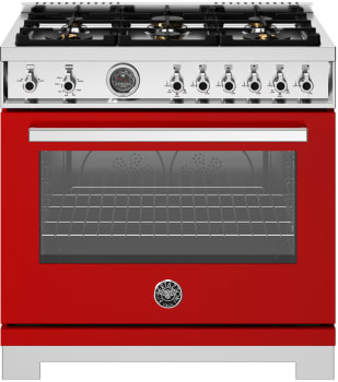 Bertazzoni Professional Series PRO366BCFGMROTLP - 36 Inch Freestanding Gas Range in Front View