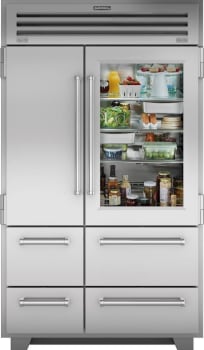 Sub-Zero PRO4850A - 48 Inch Built-In Side by Side Smart Refrigerator in Front View