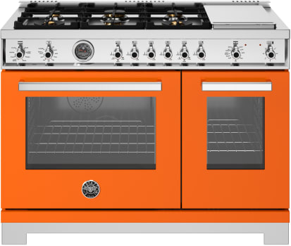 Bertazzoni Professional Series PRO486BTFEPARTLP - 48 Inch Freestanding Dual Fuel Range in Front View