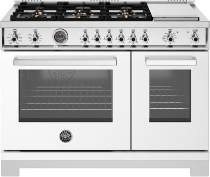 Bertazzoni Professional Series PRO486BTFEPBITLP - 48 Inch Freestanding Dual Fuel Range in Front View