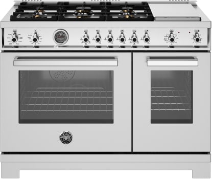 Bertazzoni Professional Series PRO486BTFEPXTLP - 48 Inch Freestanding Dual Fuel Range in Front View