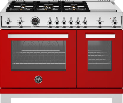 Bertazzoni Professional Series PRO486BTFGMROTLP - 48 Inch Freestanding Gas Range in Front View