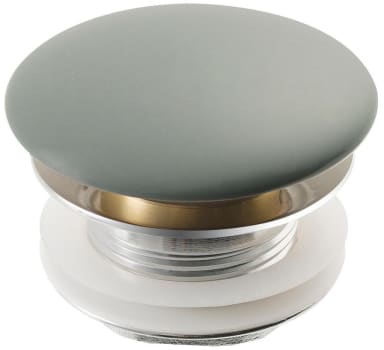 Kraus Viva Series PU20GGR - Pop-Up Drain with Porcelain Ceramic Top for Bathroom Sink without Overflow in Gloss Grey