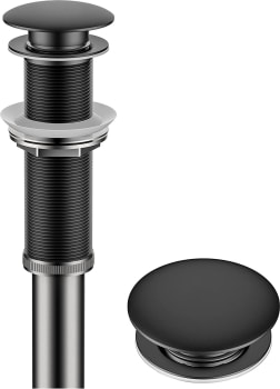 Kraus PUL10MB - Pop-Up Drain for Bathroom Sink with Extended Thread without Overflow in Matte Black