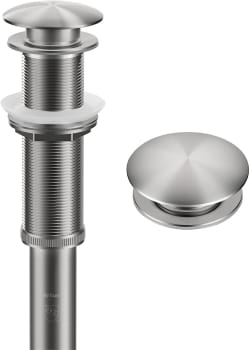 Kraus PUL10SFS - Pop-Up Drain for Bathroom Sink with Extended Thread without Overflow in Spot-Free Stainless Steel