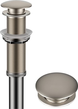 Kraus PUL10SN - Pop-Up Drain for Bathroom Sink with Extended Thread without Overflow in Satin Nickel