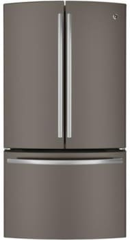 Ge Pwe23kmdes 36 Inch Counter Depth French Door Refrigerator With 23 1 Cu Ft Capacity 4 Adjustable Glass Shelves Gallon Storage Twinchill Evaporators Adjustable Temperature Drawer Humidity Controlled Crispers Water Dispenser And Ice Maker Slate