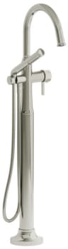 Rohl Momenti™ TMMRD39JPN - Momenti™ Thermostatic Single Hole Floor Mount Tub Filler Trim With C-Spout in Polished Nickel