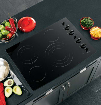 GE PP945BMBB 30 Smoothtop Electric Cooktop with 4 Ribbon Elements,  Electronic Touch Controls, Tri-Ring Element, PowerBoil Burner and ADA  Compliant: Black