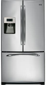 Ge Pfss6pkxss 25 5 Cu Ft French Door Refrigerator With Slide Out Spill Proof Glass Shelves Electronic Sensors Turbocool Turbofreeze Settings External Ice Water Dispenser And Led Lighting Stainless Steel