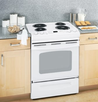 Ge Jsp39dnww 30 Inch Slide In Electric Range With 4 Coil Elements Ge Jsp39dnww White
