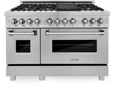 ZLINE RASSNBRGR48 - 48 Inch Pro-Style Double Oven Dual Fuel Range