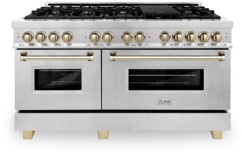 ZLINE Autograph Edition RASZSN60G - 60 Inch Pro-Style Double Oven Dual Fuel Range