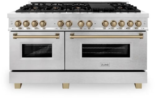 ZLINE Autograph Edition RASZSN60CB - 60 Inch Pro-Style Double Oven Dual Fuel Range
