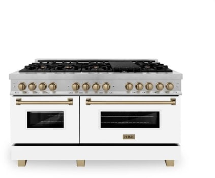 ZLINE RASZWM60CB 60 Inch Pro-Style Double Oven Dual Fuel Range with 9 ...