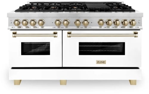 ZLINE Autograph Edition RASZWM60G - 60 Inch Pro-Style Double Oven Dual Fuel Range