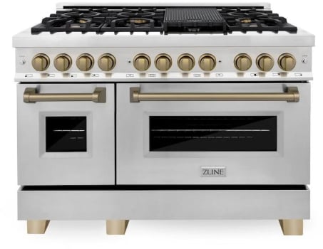 ZLINE RAZ48CB 48 Inch Pro-Style Double Oven Dual Fuel Range with 7