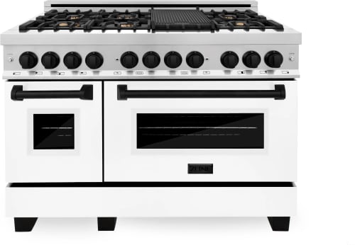 ZLINE Autograph Edition RAZWM48MB - 48 Inch Freestanding Double Oven Dual Fuel Range