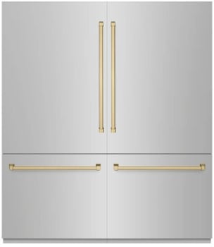 ZLINE Autograph Edition RBITZ30472CB - 72 Inch Built-In 4-Door French Door Refrigerator