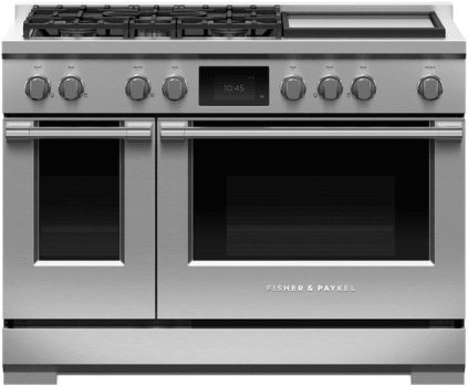 Fisher & Paykel Series 9 RDV3485GDN - Dual Fuel Range, 48", 5 Burners with Griddle, Self-cleaningelf-cleaning