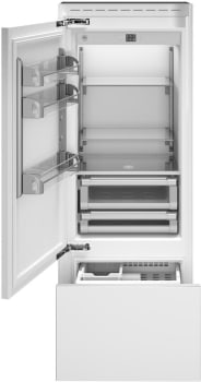 Bertazzoni Master Series REF30BMBIPLT - 30 Inch Panel Ready Built-In Bottom Mount Refrigerator with 15.5 cu. ft. Capacity - Left Hinge