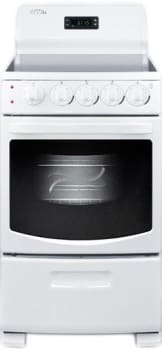 Summit Rex204w 20 Inch Freestanding Smoothtop Electric Range With Summit White Pearl Series Rex204w Feature View