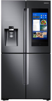 Samsung Rf28n9780sg 36 Inch 4 Door Flex French Door Refrigerator With Family Hub Bixby Voice Assistant Flexzone Built In Cameras Fingerprint Resistant Wine Rack Adjustable Shelves External Dispenser Ice Maker Triple Cooling System Energy