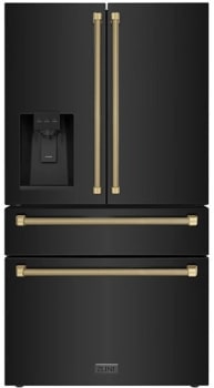 ZLINE Autograph Edition RFMZW36BSKCB - 36 Inch Counter-Depth 4-Door French Door Refrigerator