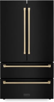 ZLINE Autograph Edition RFMZ36BSCB - 36 Inch Counter-Depth 4-Door French Door Refrigerator