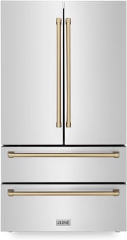 ZLINE Autograph Edition RFMZ36CB - 36 Inch Counter-Depth 4-Door French Door Refrigerator
