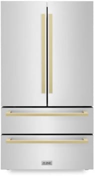 ZLINE Autograph Edition RFMZ36FCB - 36 Inch Counter-Depth 4-Door French Door Refrigerator