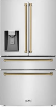 ZLINE Autograph Edition RFMZW36CB - 36 Inch Counter-Depth 4-Door French Door Refrigerator