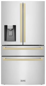ZLINE Autograph Edition RFMZW36FCB - 36 Inch Counter-Depth 4-Door French Door Refrigerator