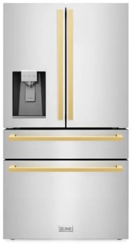 ZLINE Autograph Edition RFMZW36FG - 36 Inch Counter-Depth 4-Door French Door Refrigerator