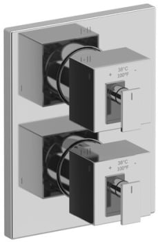 Rohl Kubik TUS46C - Kubik Dual Lever Handle Thermostatic & Pressure Balance Trim with 6 Functions (Shared) in Chrome