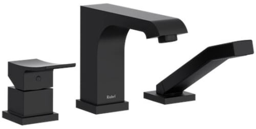 Rohl Zendo TZO10BK - Zendo 3-Hole Deck Mount Tub Filler Trim with Hand Shower in Black