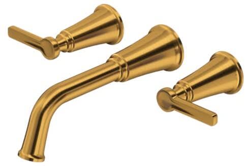 Rohl Momenti™ TMMSQ05JBG - Momenti™ Wall Mount Tub Filler Trim with 10.0 GPM Flow Rate in Brushed Gold