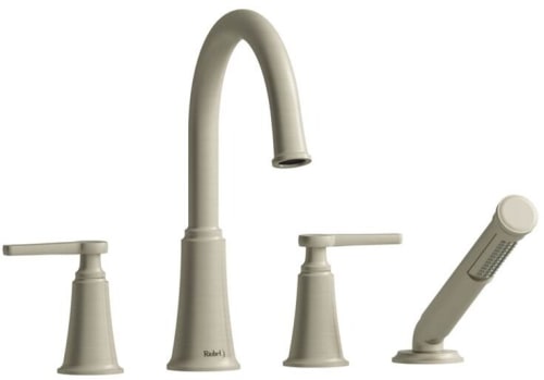 Rohl Momenti™ MMRD12JBN - Momenti™ 4-Hole Deck Mount Tub Filler With C-Spout in Brushed Nickel