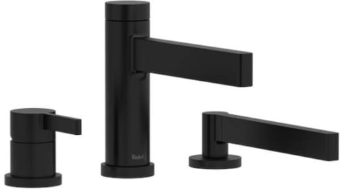 Rohl Paradox™ TPX10BK - Paradox™ 3-Hole Deck Mount Tub Filler Trim with Hand Shower in Black