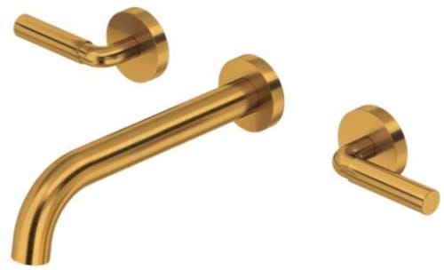 Rohl RIU™ TRU03LBG - RIU™ Dual Handle Wall Mount Lavatory Faucet Trim with 1.2 GPM Flow Rate in Brushed Gold