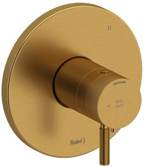 Rohl RIU™ TRUTM47KNBG - Riu™ Thermostatic & Pressure Balance Trim with 3 Functions and Knurled Handle in Brushed Gold