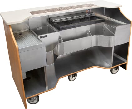 Perlick Signature Series RMB001 - 70 Inch Tobin Ellis Limited Edition Mobile Bar with Eco-Friendly Recycled LeatherSignature Edition Residential Mobile Bar