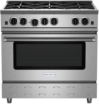 Bluestar Rnb366bv2ng 36 Inch Rnb Series Gas Range With 5 0 Cu Ft Bluestar Rnb Series Rnb366bv2ng Front View