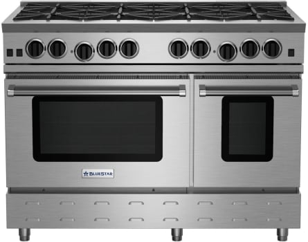 Bluestar Rnb488bv2ng 48 Inch Gas Range With 8 Open Burners 22 000 Bluestar Rnb Series Rnb488bv2ng Front View