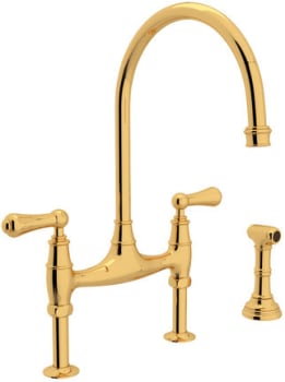 Rohl Perrin and Rowe Georgian Series U4719LULB2 - Rohl Perrin & Rowe Georgian Era Bridge Faucet With Sidespray