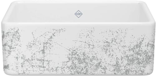 Rohl MS3018WHMTSI - 18 Inch Single Bowl Farmhouse Apron Front Fireclay Kitchen Sink with 3 1/2" Drain Connection