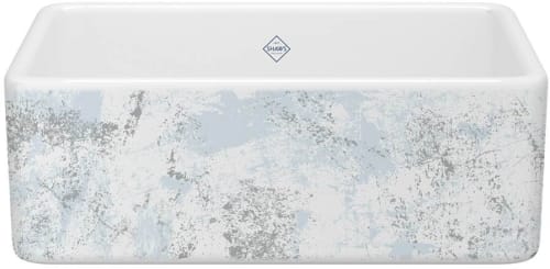 Rohl MS3018WHPTBS - 18 Inch Single Bowl Farmhouse Apron Front Fireclay Kitchen Sink with 3 1/2" Drain Connection